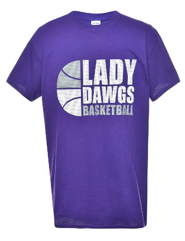 Basketball Printed T-shirt - M Cashmere Blend Cotton Blend Poly Blend