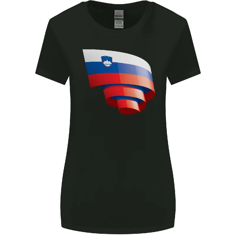 Curled Slovenia Flag Slovenian Day Football Womens Wider Cut T-Shirt Beaded Sequined Faux Fur Curled Slovenia Flag Slovenian Day Football Womens Wider Cut T-Shirt Beaded Sequined Faux Fur