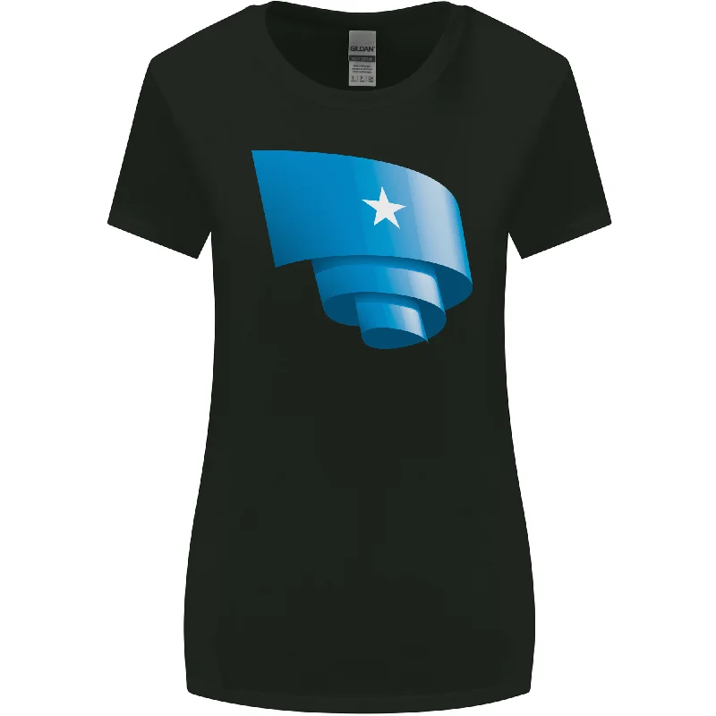 Curled Somalia Flag Somalian Day Football Womens Wider Cut T-Shirt Sequined Glittery Shiny Curled Somalia Flag Somalian Day Football Womens Wider Cut T-Shirt Sequined Glittery Shiny