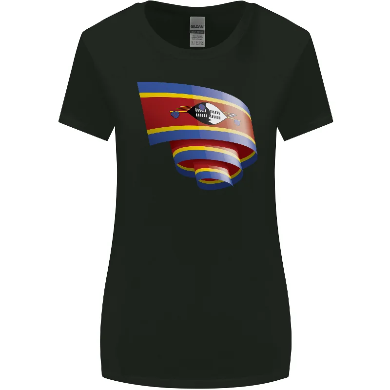 Curled Swaziland Flag Swazi Day Football Womens Wider Cut T-Shirt Wool Fabric Cashmere Fabric Tweed Fabric Curled Swaziland Flag Swazi Day Football Womens Wider Cut T-Shirt Wool Fabric Cashmere Fabric Tweed Fabric