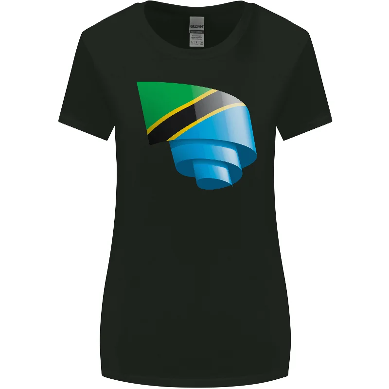 Curled Tanzania Flag Tanzanian Day Football Womens Wider Cut T-Shirt Chenille Fabric Brocade Fabric Lace Fabric Curled Tanzania Flag Tanzanian Day Football Womens Wider Cut T-Shirt Chenille Fabric Brocade Fabric Lace Fabric