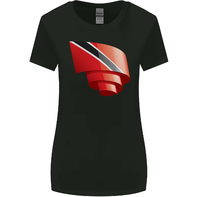Curled Trinidad and Tobago Day Football Womens Wider Cut T-Shirt Modern Contemporary Chic Curled Trinidad and Tobago Day Football Womens Wider Cut T-Shirt Modern Contemporary Chic