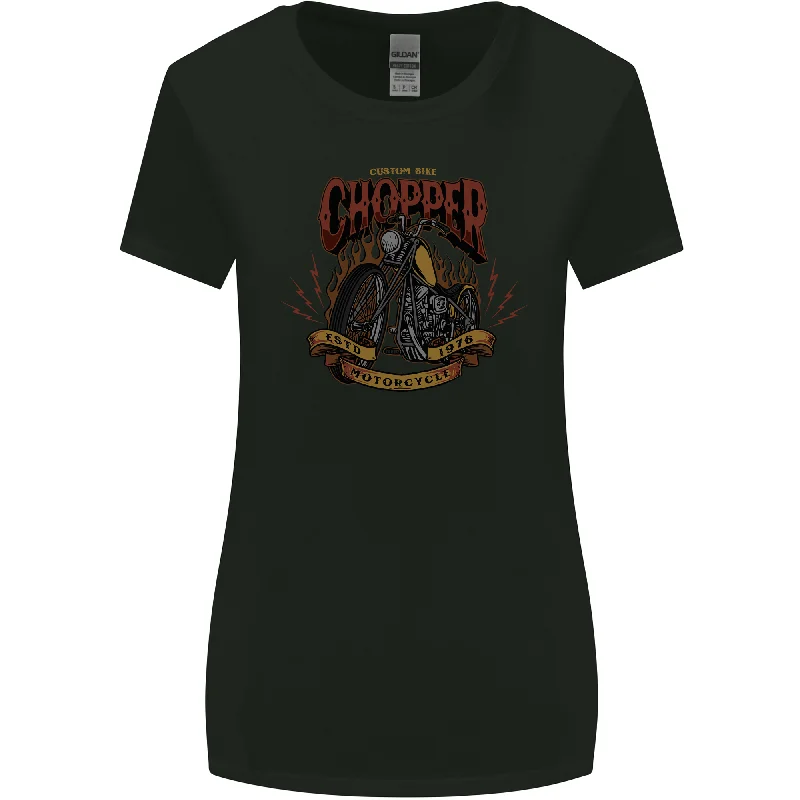 Custom Bike Chopper Biker Motorcycle Womens Wider Cut T-Shirt Thin T-Shirt Open Front Quick Dry Custom Bike Chopper Biker Motorcycle Womens Wider Cut T-Shirt Thin T-Shirt Open Front Quick Dry