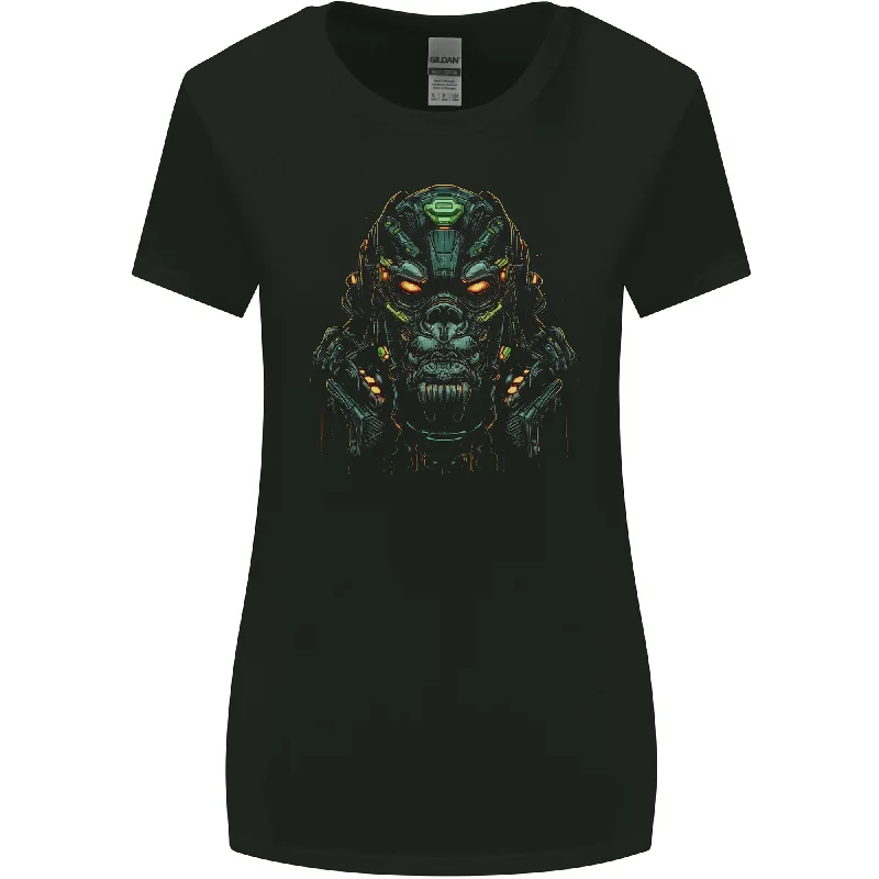 Cyber Gorilla Ape Fantasy Womens Wider Cut T-Shirt Anti-Pilling Machine Wash Handmade Cyber Gorilla Ape Fantasy Womens Wider Cut T-Shirt Anti-Pilling Machine Wash Handmade