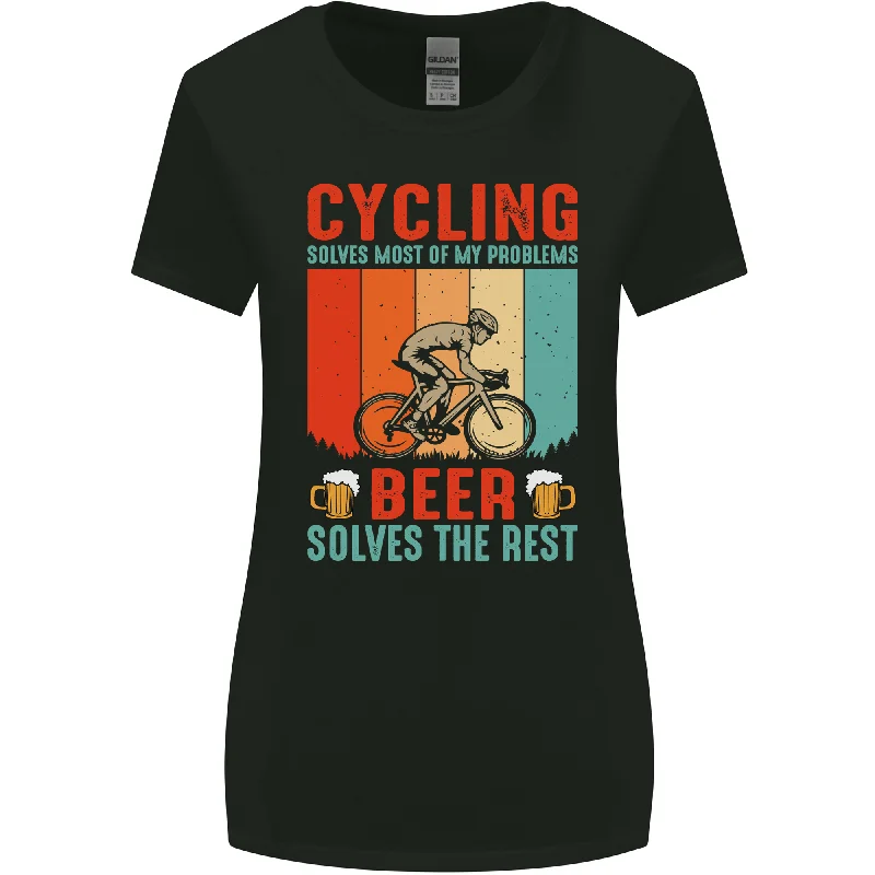 Cycling Funny Beer Cyclist Bicycle MTB Bike Womens Wider Cut T-Shirt Striped Floral Plaid Cycling Funny Beer Cyclist Bicycle MTB Bike Womens Wider Cut T-Shirt Striped Floral Plaid