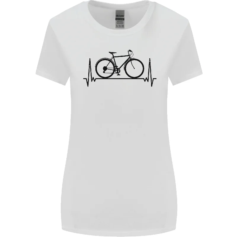 Cycling Heart Beat Bike Bicycle Cyclist ECG Womens Wider Cut T-Shirt Graphic T-Shirt Round Neck Polyester Cycling Heart Beat Bike Bicycle Cyclist ECG Womens Wider Cut T-Shirt Graphic T-Shirt Round Neck Polyester