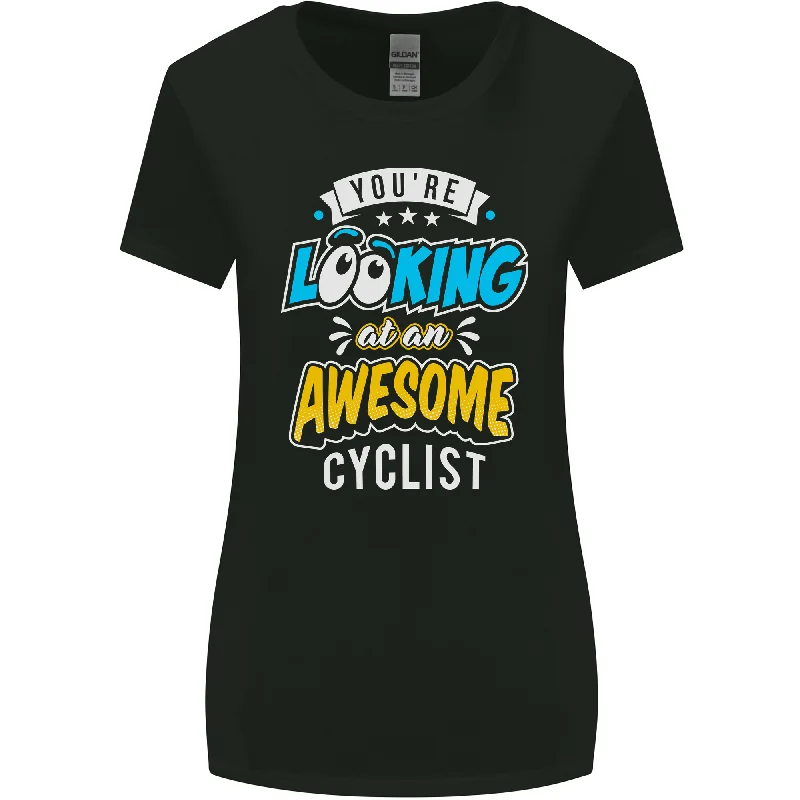 Cycling Looking at an Awesome Cyclist Womens Wider Cut T-Shirt Wool Fabric Cashmere Fabric Tweed Fabric Cycling Looking at an Awesome Cyclist Womens Wider Cut T-Shirt Wool Fabric Cashmere Fabric Tweed Fabric