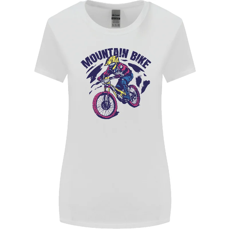 Cycling Mountain Bike Bicycle Cyclist MTB Womens Wider Cut T-Shirt Polka Dot Checkered Tartan Cycling Mountain Bike Bicycle Cyclist MTB Womens Wider Cut T-Shirt Polka Dot Checkered Tartan