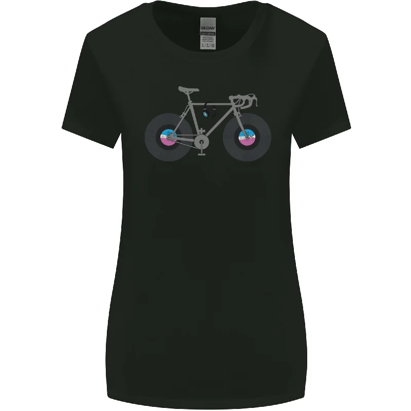 Cycling Music Cyclist Funny Bicycle Bike Womens Wider Cut T-Shirt Asymmetrical Pockets Print Cycling Music Cyclist Funny Bicycle Bike Womens Wider Cut T-Shirt Asymmetrical Pockets Print
