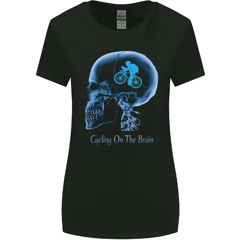 Cycling on the Brain Cyclist Bicycle Bike Womens Wider Cut T-Shirt Satin Fabric Silk Fabric Chiffon Fabric Cycling on the Brain Cyclist Bicycle Bike Womens Wider Cut T-Shirt Satin Fabric Silk Fabric Chiffon Fabric