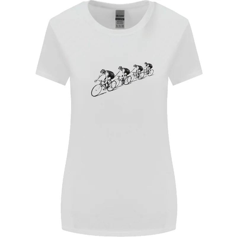 Cycling Peloton Cyclist Bicycle Womens Wider Cut T-Shirt Terry Blend Velvet Blend Canvas Blend Cycling Peloton Cyclist Bicycle Womens Wider Cut T-Shirt Terry Blend Velvet Blend Canvas Blend