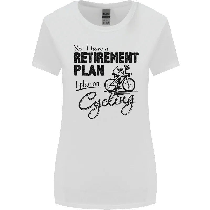 Cycling Retirement Plan Cyclist Bicycle Womens Wider Cut T-Shirt Houndstooth Herringbone Solid Cycling Retirement Plan Cyclist Bicycle Womens Wider Cut T-Shirt Houndstooth Herringbone Solid