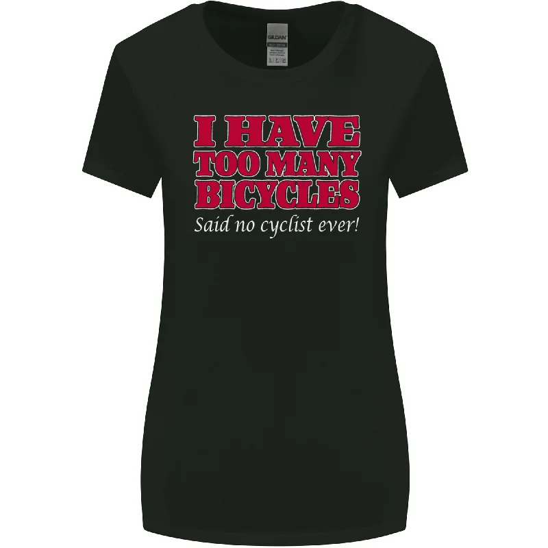Cycling Too Many Bicycles Said No Cyclist Womens Wider Cut T-Shirt Real Fur Shearling Chenille Cycling Too Many Bicycles Said No Cyclist Womens Wider Cut T-Shirt Real Fur Shearling Chenille