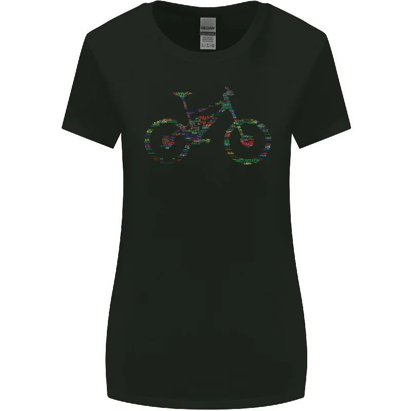 Cycling Word Cloud Cyclist Bicycle Womens Wider Cut T-Shirt Hooded Caped Shawl Collar Cycling Word Cloud Cyclist Bicycle Womens Wider Cut T-Shirt Hooded Caped Shawl Collar