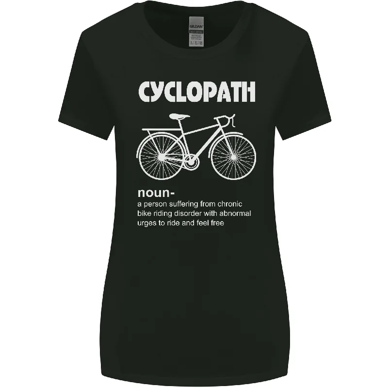 Cyclopath Funny Cycling Bicycle Cyclist Womens Wider Cut T-Shirt Front Pockets Side Pockets Patch Pockets
