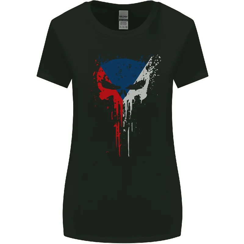 Czech Skull Gym Training Bodybuilding Womens Wider Cut T-Shirt Nylon Fabric Polyester Fabric Spandex Fabric Czech Skull Gym Training Bodybuilding Womens Wider Cut T-Shirt Nylon Fabric Polyester Fabric Spandex Fabric