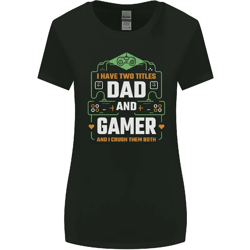 Dad & Gamer Funny Fathers Day Gaming Womens Wider Cut T-Shirt Seamless Knitted Crochet Dad & Gamer Funny Fathers Day Gaming Womens Wider Cut T-Shirt Seamless Knitted Crochet