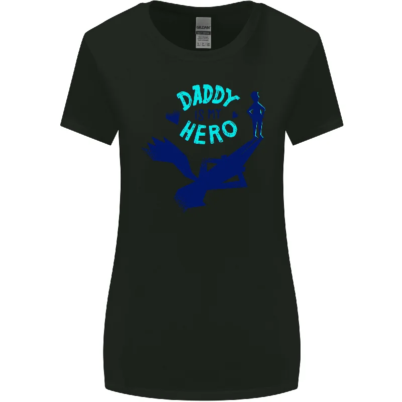 Daddy is My Superhero Funny Fathers Day Womens Wider Cut T-Shirt Handmade Hand-knitted Hand-woven Daddy is My Superhero Funny Fathers Day Womens Wider Cut T-Shirt Handmade Hand-knitted Hand-woven
