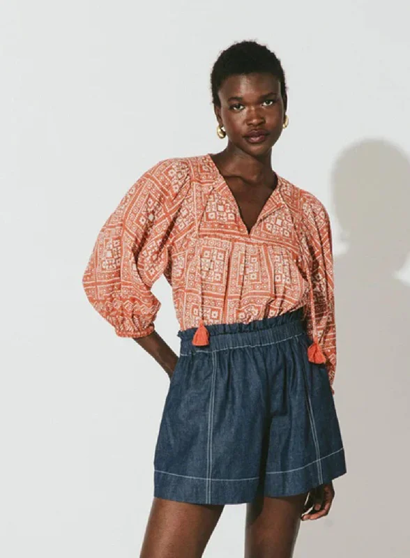 Justine Blouse Tomar Semi-Sheer Blouse