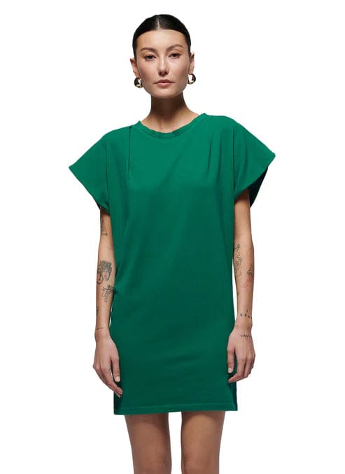 Layne Solid Crewneck T-Shirt Dress Spandex Blend Rayon Blend Denim Blend