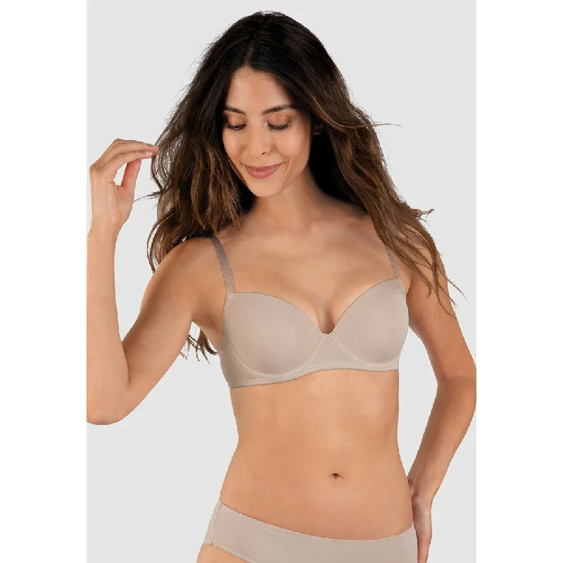 Lightly Padded Seamless Wired T-Shirt Bra Thin T-Shirt Open Front Quick Dry