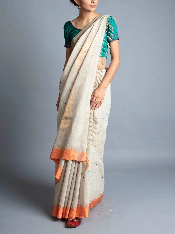 Linen Kupaddam Saree With Blouse Piece Chic Wrap Blouse
