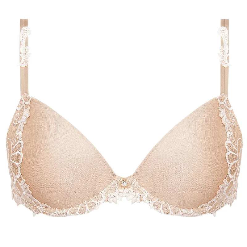 Lise Charmel 'Dressing Floral' Beige Smooth Cup Padded Plunge/T-Shirt Bra Plaid T-Shirt Polka Dot Checkered Lise Charmel 'Dressing Floral' Beige Smooth Cup Padded Plunge/T-Shirt Bra Plaid T-Shirt Polka Dot Checkered