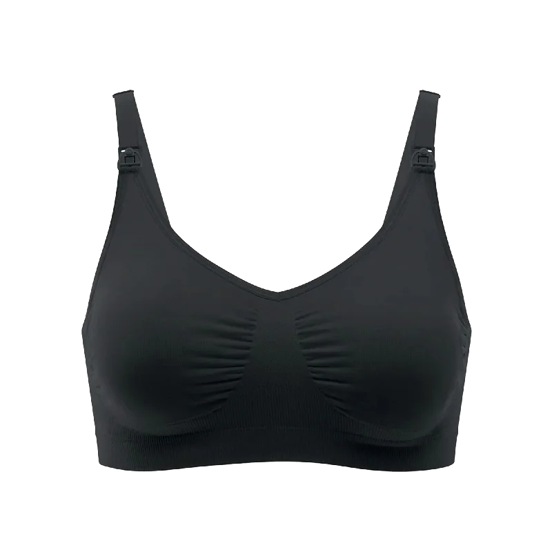 MEDELA T-Shirt Nursing Bra - Black/Medium Beaded Sequined Faux Fur