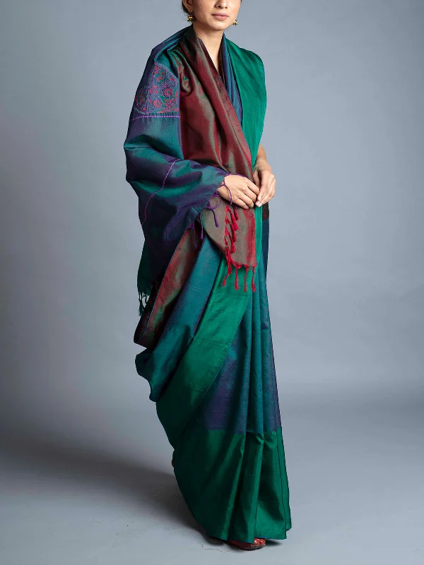Mubagan Style Kupaddam Saree With Blouse Piece Chic Sleeveless Blouse