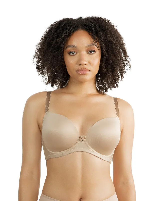 Parfait Jeanie Plunge Molded T-shirt Bra - European Nude Jersey Fabric Tulle Fabric Batik Fabric Parfait Jeanie Plunge Molded T-shirt Bra - European Nude Jersey Fabric Tulle Fabric Batik Fabric