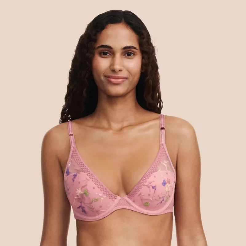 Passionata Suzy Plunge T-Shirt Bra | Rosewood Polka Dot Checkered Tartan