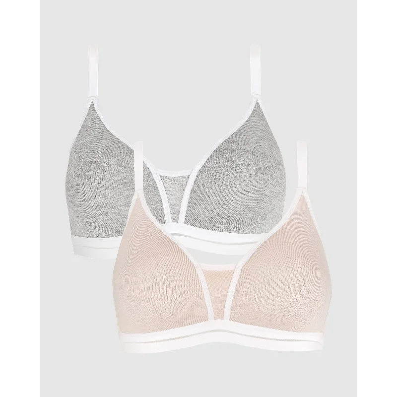 Posie Racerback Wirefree T-Shirt Style Teen Bra (2 Packs) Sequined Glittery Shiny