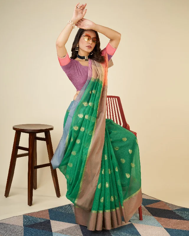 Women Casual Wear Designer Soft Silk Saree With Un Stitched Blouse Silky Draped Blouse