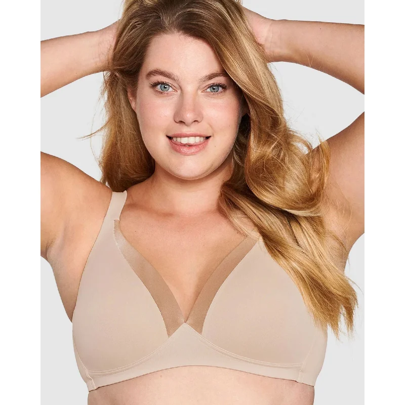 The Wednesday Wireless T-Shirt Bra with Padded Straps-Clay Mesh Canvas Denim