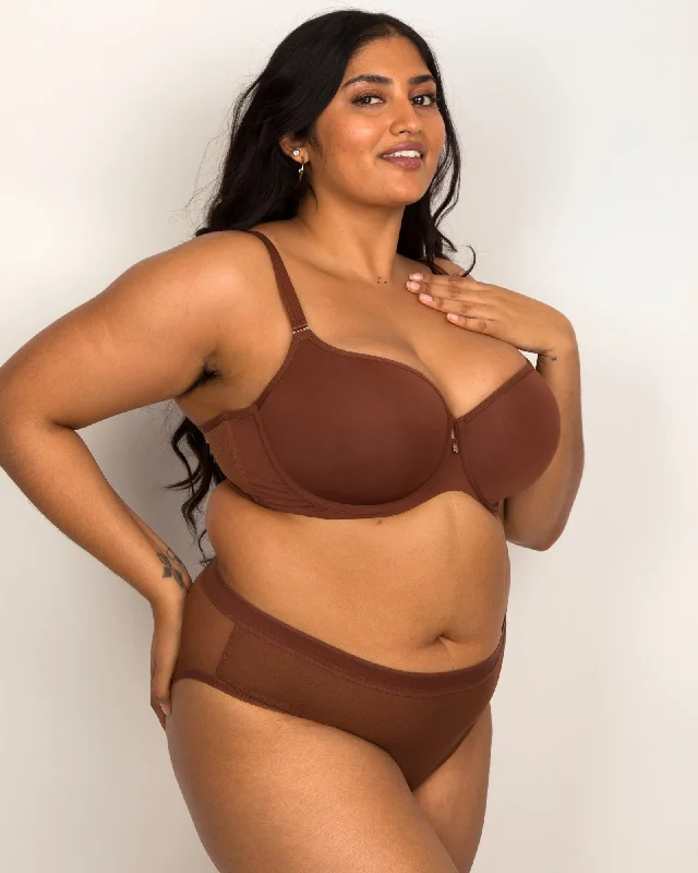 Tulip Smooth T-Shirt Bra - Chocolate Nude Fleece Fabric Down Fabric Feather Fabric