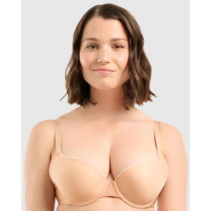 Unseen Seamless Smooth Balconette T-Shirt Bra Solid Color Striped Floral