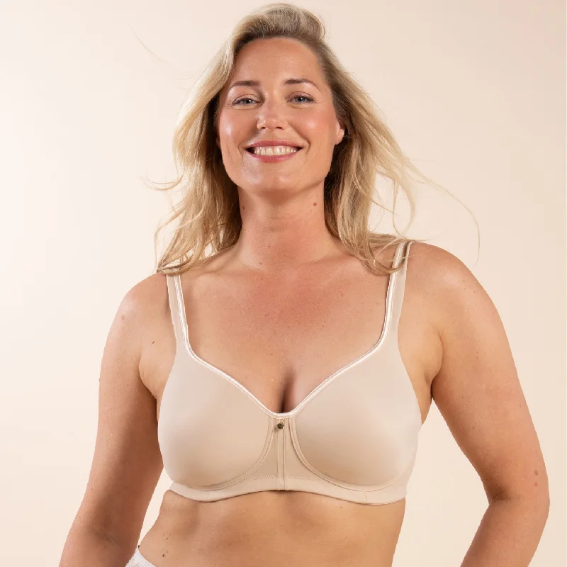 Voluptina Non-Wired T-Shirt Bra | Natural Striped Floral Plaid