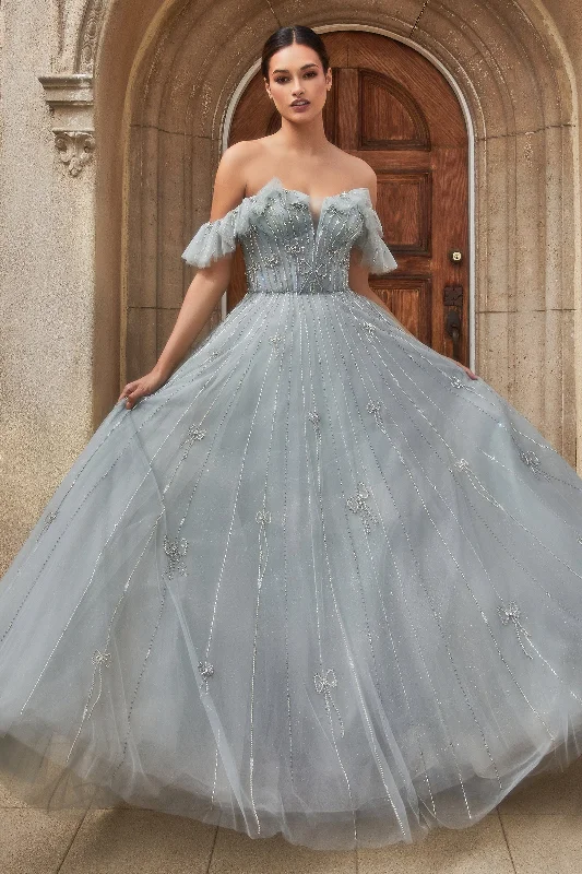 Celestial Couture's Enchanting Shimmering Silver Gown for Unforgettable Occasions