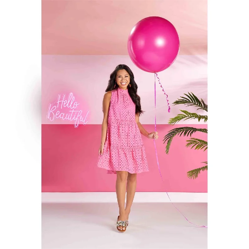 MUD PIE PINK BILES EYELET DRESS