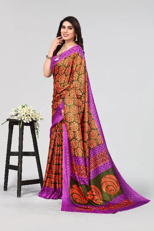 Women Casual Wear Printed Khadi Silk Saree With Un Stitched Blouse Smart Business Blouse Women Casual Wear Printed Khadi Silk Saree With Un Stitched Blouse Smart Business Blouse