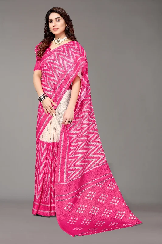 Women Casual Wear Printed Khadi Silk Saree With Un Stitched Blouse Business Casual Blouse Women Casual Wear Printed Khadi Silk Saree With Un Stitched Blouse Business Casual Blouse