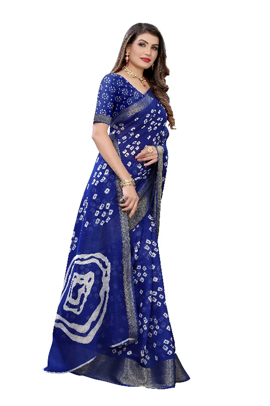 Women Casual Wear Printed Cotton Silk Saree With Un Stitched Blouse Chic Sleeveless Blouse Women Casual Wear Printed Cotton Silk Saree With Un Stitched Blouse Chic Sleeveless Blouse