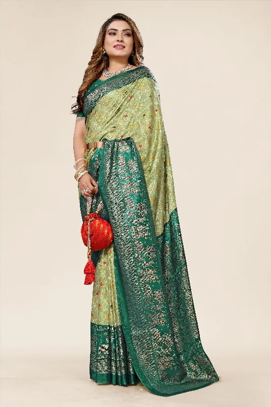 Women Casual Wear Printed Dhola Silk Saree With Un Stitched Blouse Subtle Shimmer Blouse Women Casual Wear Printed Dhola Silk Saree With Un Stitched Blouse Subtle Shimmer Blouse