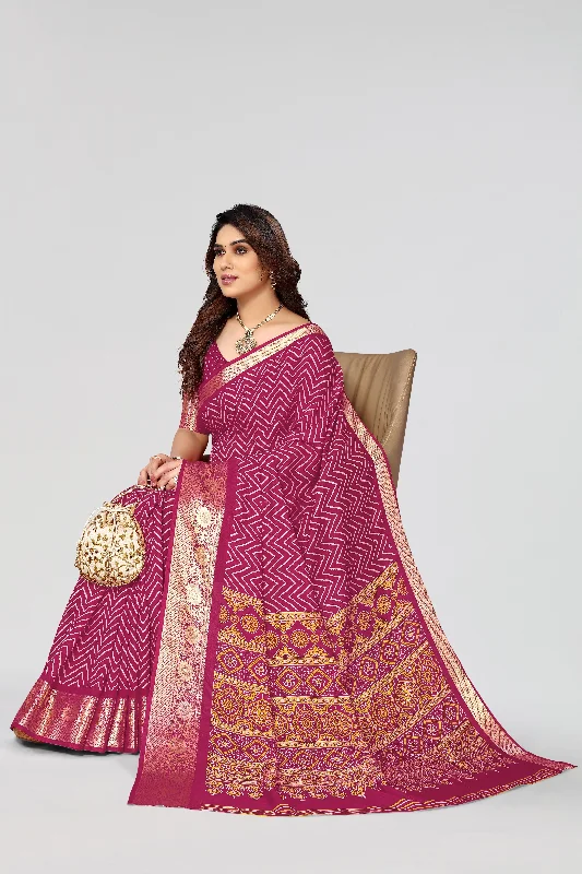 Women Casual Wear Printed Dhola Silk Saree With Un Stitched Blouse Classic White Blouse Women Casual Wear Printed Dhola Silk Saree With Un Stitched Blouse Classic White Blouse