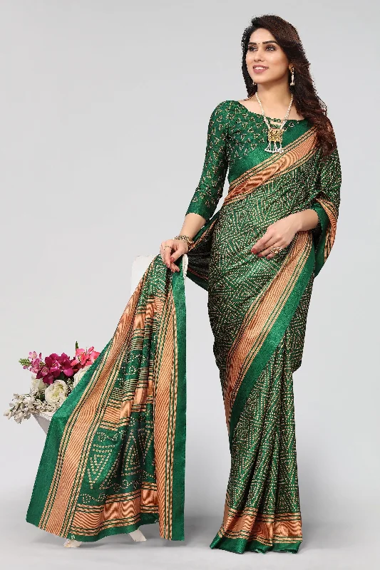 Women Casual Wear Printed Khadi Silk Saree With Un Stitched Blouse Embroidered Floral Blouse Women Casual Wear Printed Khadi Silk Saree With Un Stitched Blouse Embroidered Floral Blouse