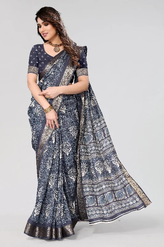 Women Casual Wear Printed Dhola Silk Saree With Un Stitched Blouse Elegant Embroidery Blouse Women Casual Wear Printed Dhola Silk Saree With Un Stitched Blouse Elegant Embroidery Blouse