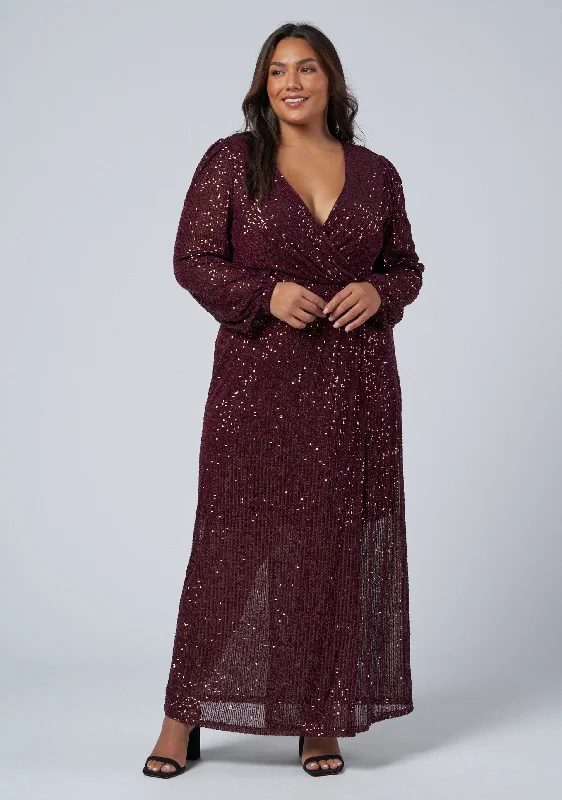 All I Want Sequin Maxi Dress Trendy Maxi Dress with Bow