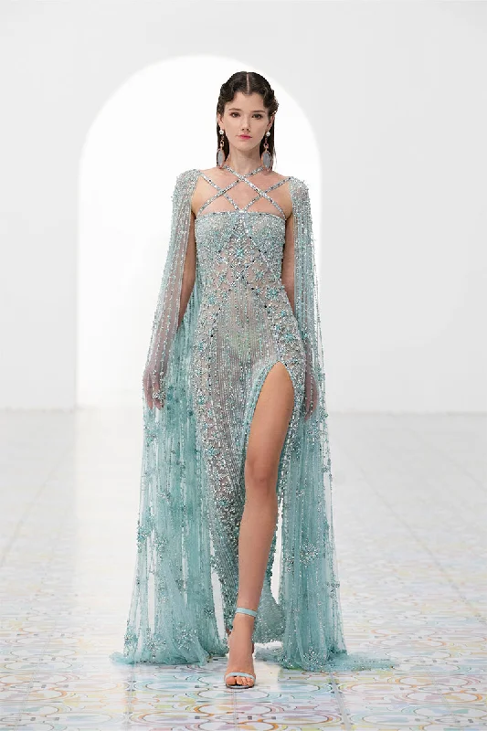Alyce Beaded Maxi Dress Fashionable High-Low Maxi Dress