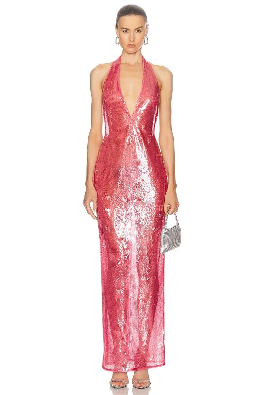 Confident Shine Sequin Backless Maxi Dress Comfortable Maxi Dress with Belt