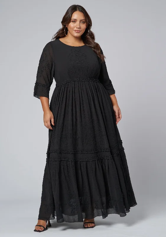 Hard Times Maxi Dress Fashionable Maxi Dress with Fringe